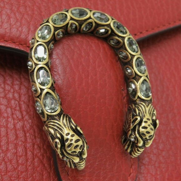 GUCCI Authentic Red Leather Shoulder Bag - Picture 10 of 11